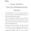 The basic features of Elizabethan Poetry