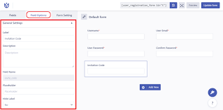 user registration invite codes user