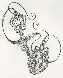 Key and lock tattoo design on side rib. 10 Heart Key Tattoo Designs