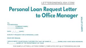 personal loan request letter to office
