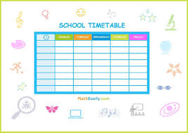 printable timetable template