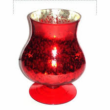 Red Decorative Glass Hurricanes