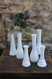 Vintage Milk Glass Bud Vases Grouping