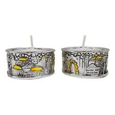 Silver Plated Shabbat Candles Holders Candlesticks Set With