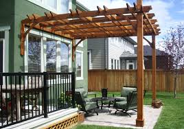 pergola attached to house cedar wood