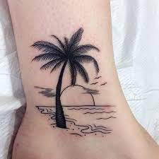 Blue watercolor wave silhouette with stripes. Palm Tree Tattoo Pinterest Novocom Top
