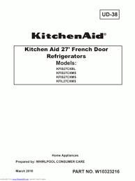kitchenaid refrigerator service manuals