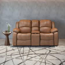 leatherette 2 seater recliner sofa