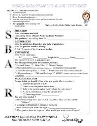 Sbar Report Sheet For Nurses Sbar Nursing Sbar School