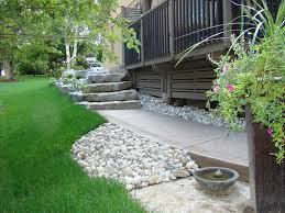 armour stone retaining wall and steps
