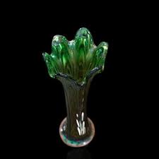 fluted carnival glass vase 1930s