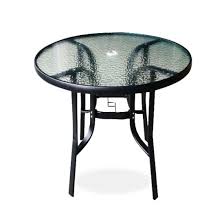 patio round glass top table outdoor