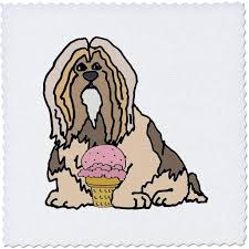I use cheese for dog training and have never encountered a problem, and i give they guy told me to give it milk with the puppy food. Amazon Com 3drose All Smiles Art Pets Cute Funny Lhasa Apso Puppy Dog Eating Ice Cream Cone Cartoon 10x10 Inch Quilt Square Qs 325574 1 Everything Else