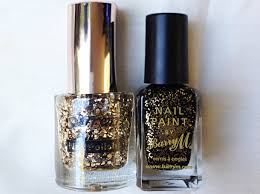 nails with barry m gold mine glitter