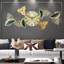 Large Wall Clock Modern Design Ginkgo