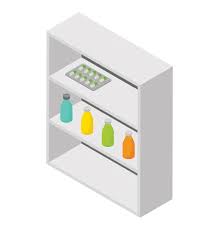 Room Refrigerator Isometric Icon Design