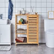 Viagdo Bathroom Cabinet Bamboo Storage