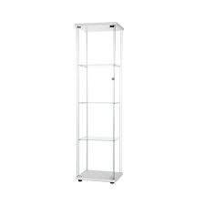 White Glass Display Cabinet 4 Shelves
