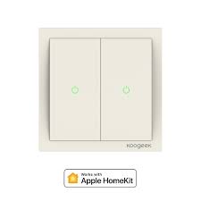Koogeek Two Gang Wi Fi Enabled Smart Light Switch 220 240v Works With Apple Homekit Support Siri Remote Control One Way Single Pole Wall Switch On Network Monitor Power Consumption Beige Walmart Com Walmart Com