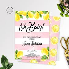 Baby shower photographer | paradise cove, orlando : Lemon Baby Shower Invitation Pink Oh Baby Summer Baby Shower Invitation Digital Or Printed By Great Owl Creations Catch My Party
