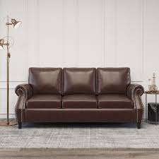 amedou faux leather 3 seater sofa