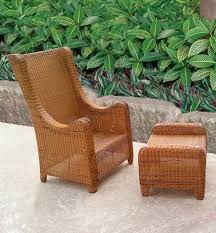 Brown Wooden Style Wicker Day Lounger