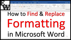 replace formatting in microsoft word