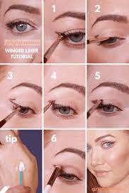 step by step winged liner tutorial for