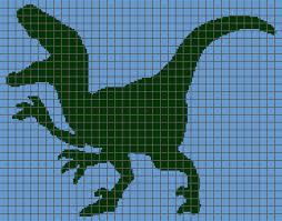Dinosaur Velociraptor Graph And Row By Row Written Crochet Instructions 01