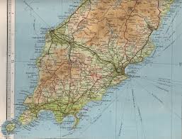 Douglas head area on the vintage map of the isle of man by royale maps. South Isle Of Man Map