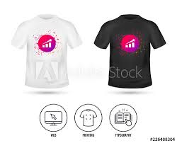 T Shirt Mock Up Template Chart With Arrow Sign Icon
