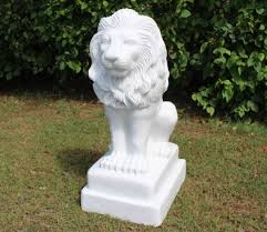 Sitting Lion Marble Statue Gardensite