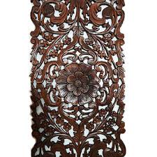 Wood Wall Art Hanging Hand Carved Thai