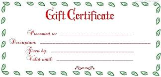 Blank Gift Certificates Template Chanceinc Co