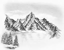 how to draw a winter landscape from
