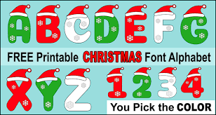christmas font printable alphabet