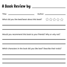 book review template for kids free