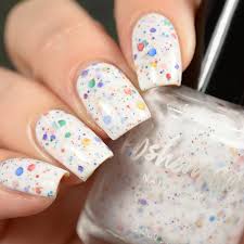 white crelly glitter nail polish
