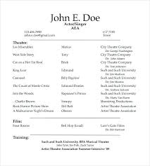 Musical Theater Resume Template Simple Resume Format