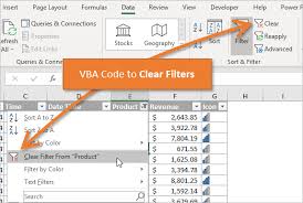 how to clear filters with vba macros