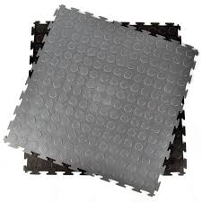 warehouse flooring coin pvc tile black