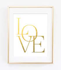 Love Printable Love Wall Art Gold Love