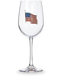 american flag jeweled wine glass