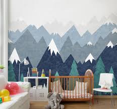 Mountains Wallpaper Woodland Wall