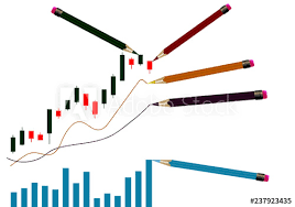 Stock Chart Drawn By Pencils Buy This Stock Vector And