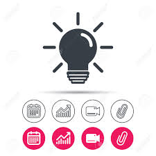 Light Bulb Icon Lamp Sign Illumination Technology Symbol Statistics