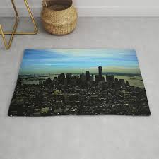 artistic nyc skyline rug by