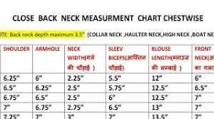 Download Body Measurement Chart For Blouse Kurti Dress