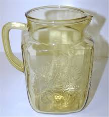 8 vtg antique depression glass madrid