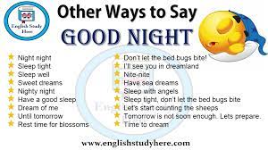 other ways to say good night english